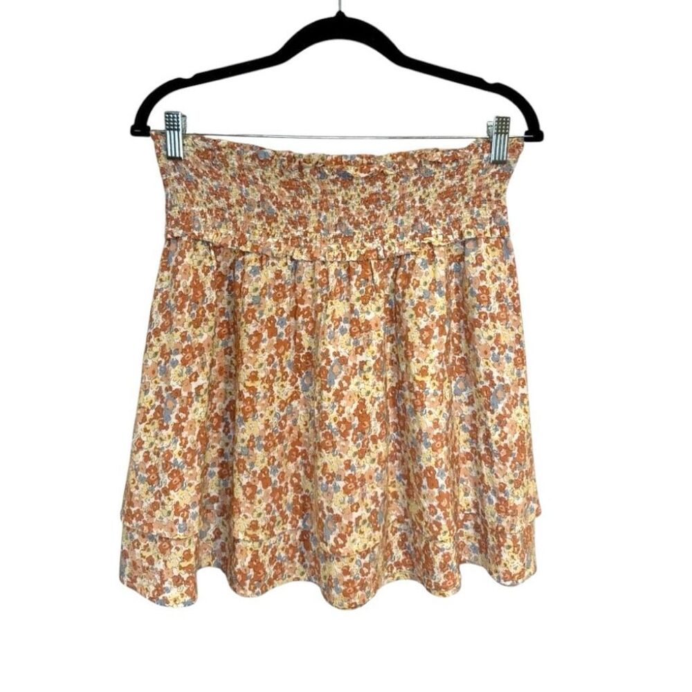 Rails Addison Multi Wildflower High Rise Smocked Waist Mini Skirt Large - Picture 3 of 9